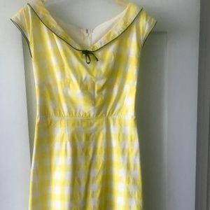 Stop Staring Summer Yellow Checked Vintage Style Dress